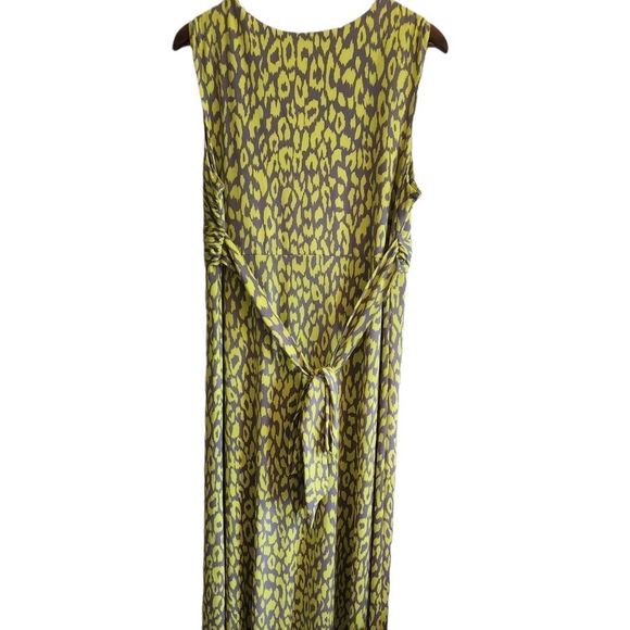 New Directions Lime Green and Gray Maxi Dress - Picture 3 of 8